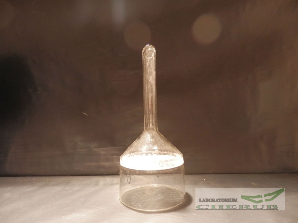 Lejek Büchnera szklany, prosty, z siatką szklaną, średnica 10cm, wysokość 23,5cm