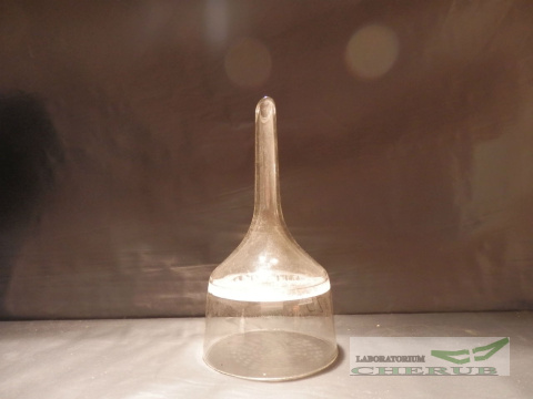 Lejek Büchnera szklany, prosty, z siatką szklaną, średnica 11,5cm, wysokość 22cm Lejek Büchnera szklany, prosty, z siatką szklaną, średnica 11,5cm, wysokość 22cm