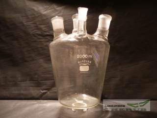 Kolba sercowa czteroszyjna 3x29+14 szlify skośne, pojemność 2000ml