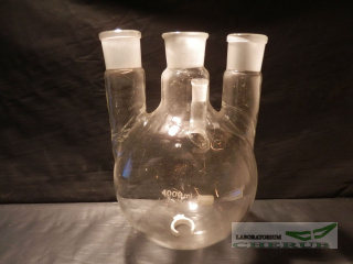 Kolba okrągłodenna 3x45+14 szlify proste, pojemność 4000ml